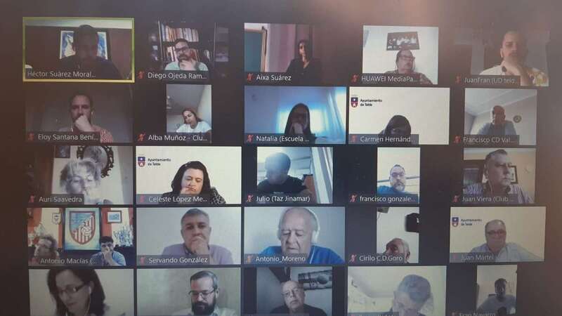 Imagen de la reunión virtual con el mundo del mundo del deporte (Foto TA)